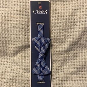 Chaps Navy and Light Blue Checkered Bow Tie